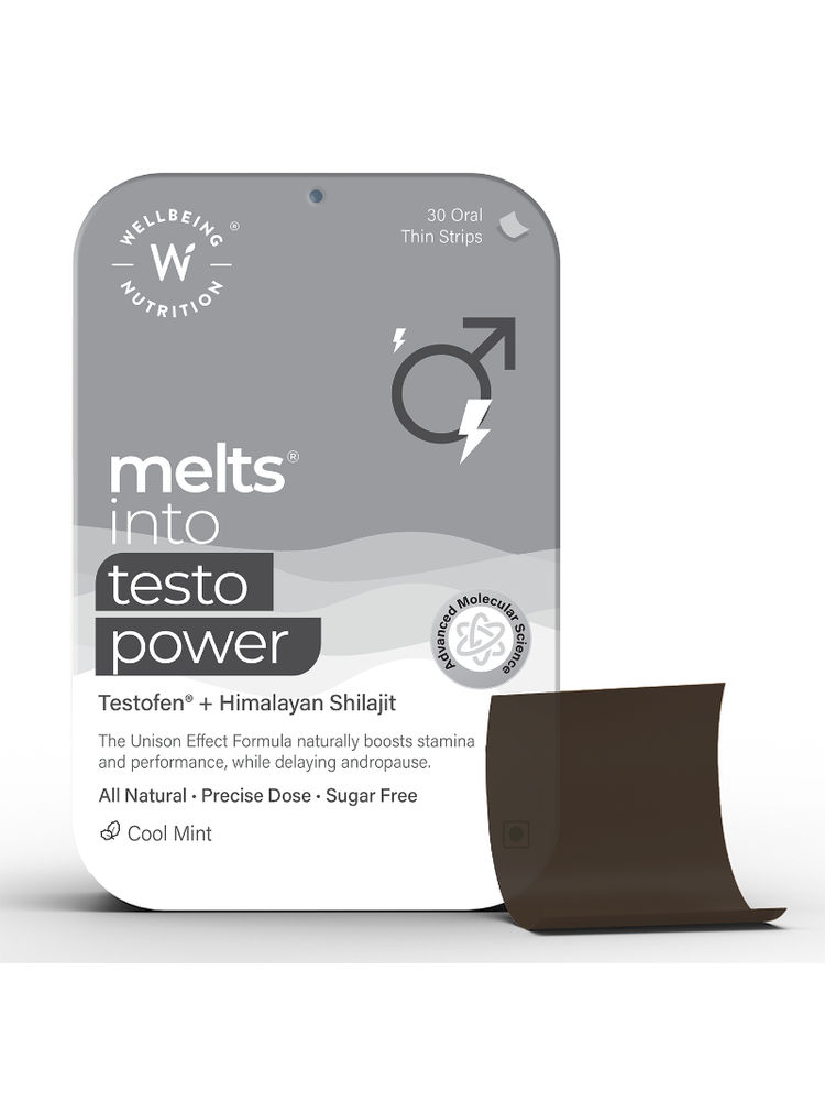 Wellbeing Nutrition Melts Testo Power, Fenugreek Extract, Testosterone Boost, Mint Flavour