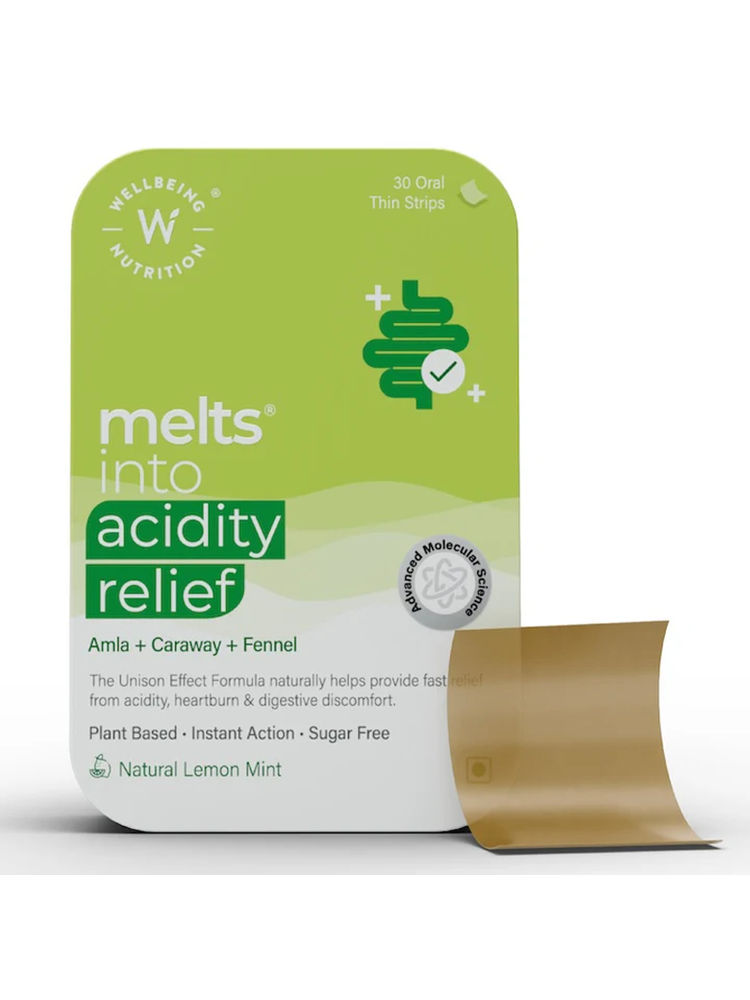 Wellbeing Nutrition Melts Acidity Relief, Amla & Mint, Acidity, Heartburn, Lemon Flavour-image-35