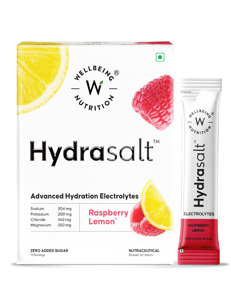 Wellbeing Nutrition Hydrasalt Electrolyte Drink, Instant Hydration, Raspberry Lemon