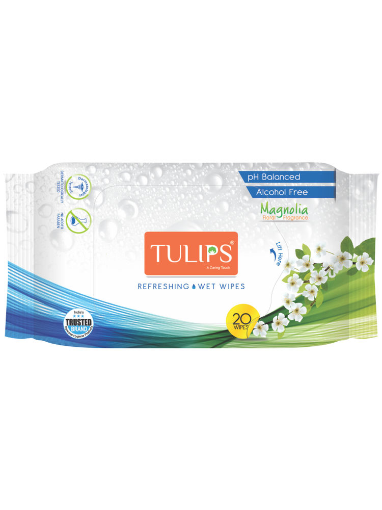 Tulips Refreshing Wet Wipes European Magnolia Fragrance