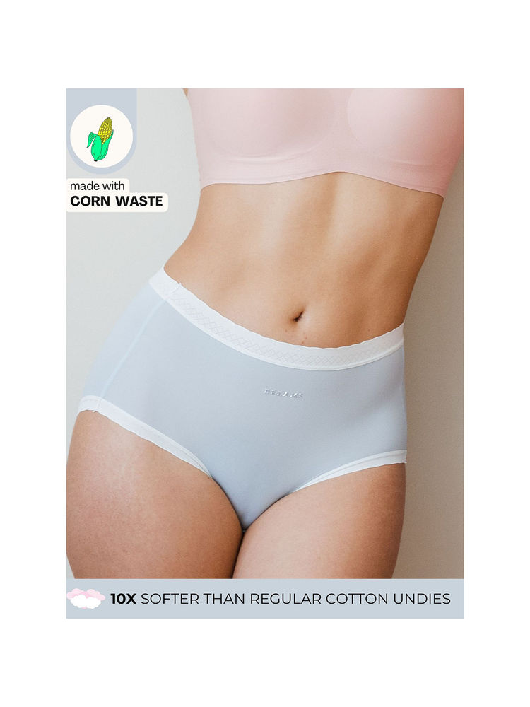 INTIMATE QUEEN Corn Bae Cloud-Soft Lacy Boyshorts Rash-Free Soothes Skin Feels Like a Hug in Blue color-picture-19