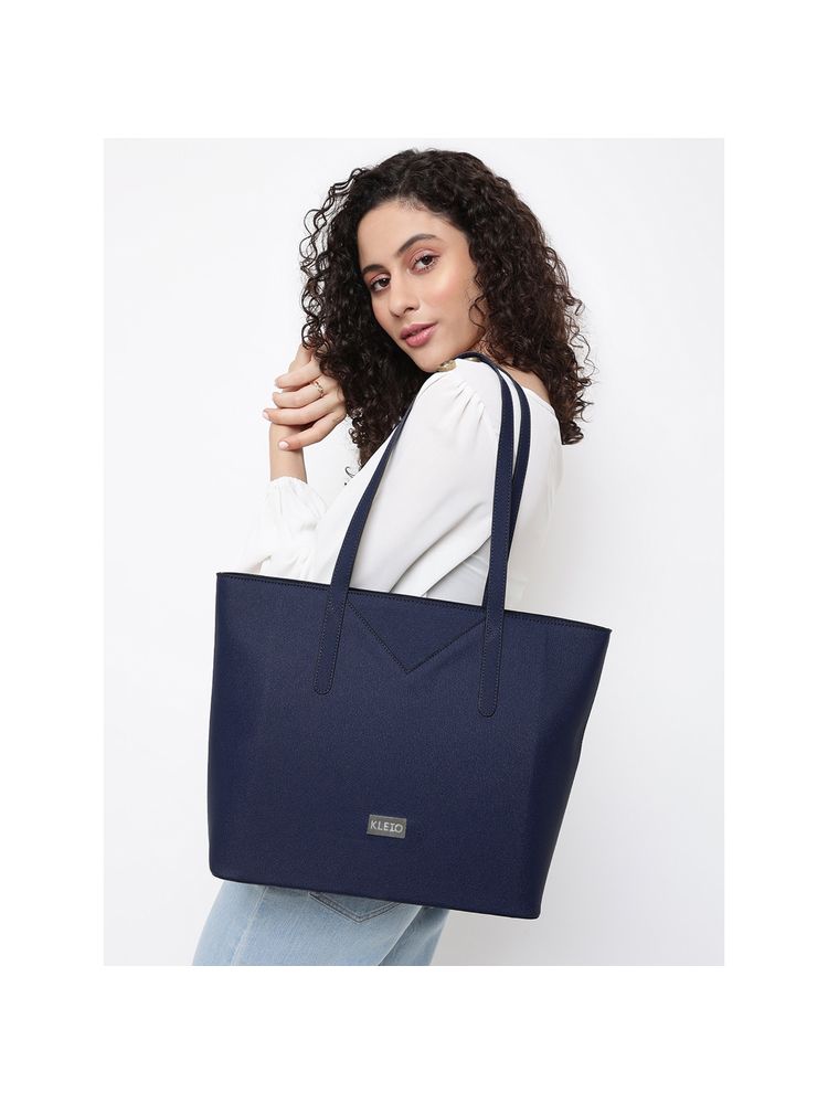 KLEIO Vegan PU Office Tote Handbag With Laptop Compartment And Zip Closure For Womens-picture-24