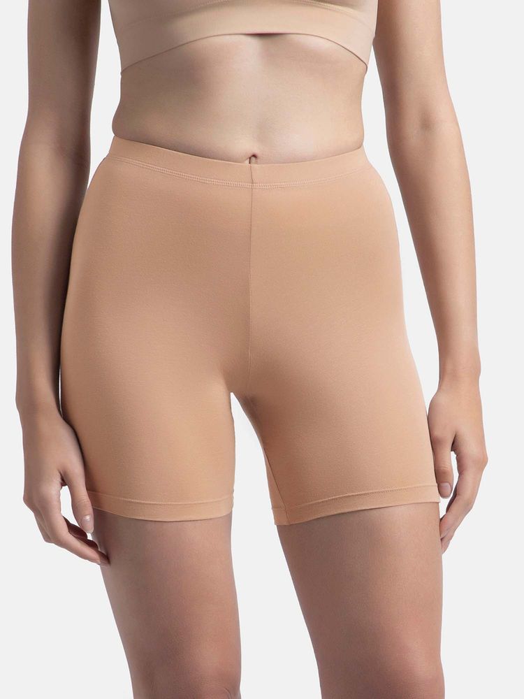 Jockey 1529 Women High Coverage Super Combed Cotton Elastane Shorties - Almondine-picture-19