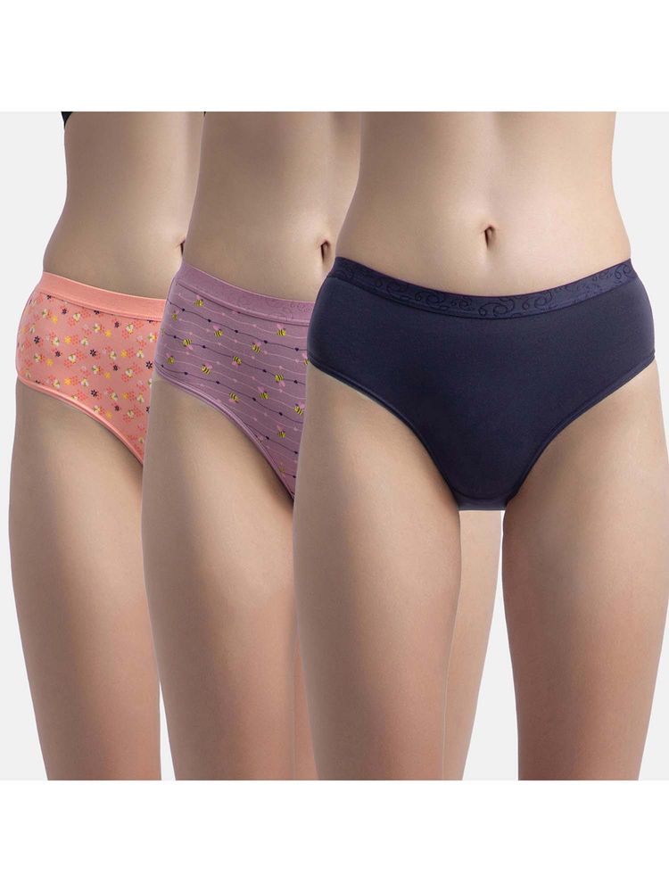 Jockey 3006 Women Cotton Hipster-Valerian, Candlelight Peach And Classic Navy (Pack of 3)-picture-27