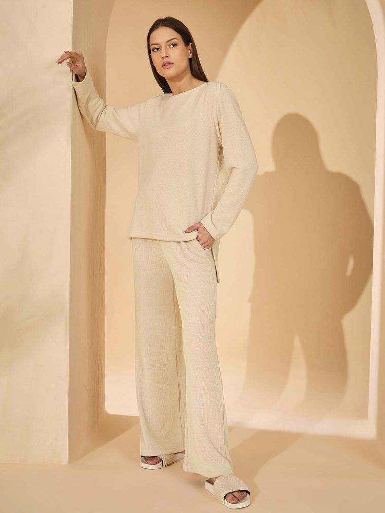 Sweet Dreams Womens Solid Nightsuit Cream-picture-28