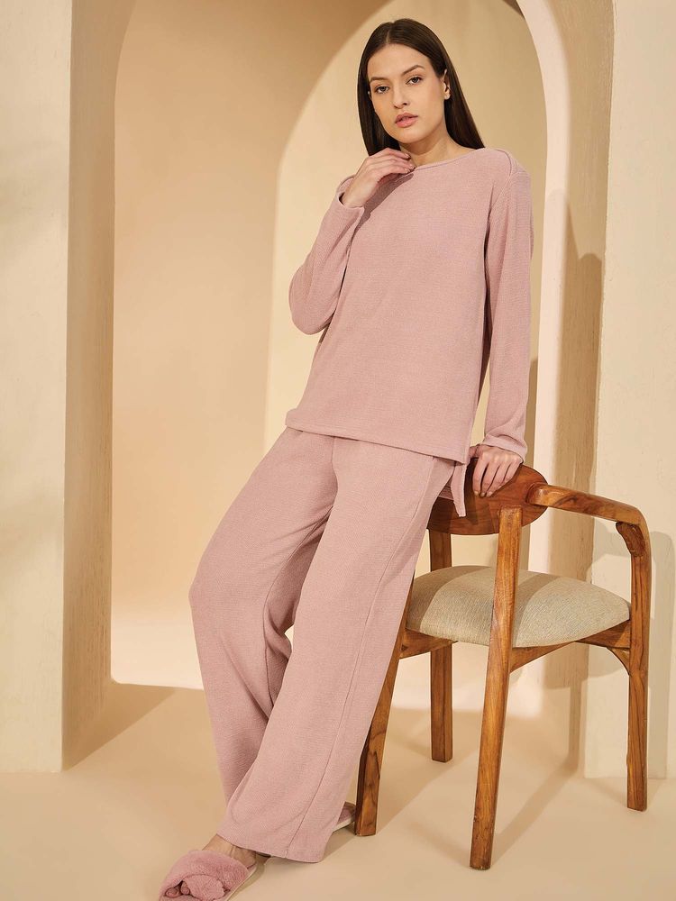 Sweet Dreams Womens Solid Nightsuit Pink-picture-26