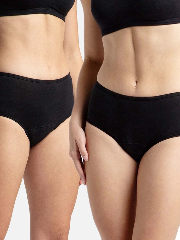 Jockey Sw05 Women Super Combed Cotton Elastane Stretch Period Panty-Black (Pack of 2)-picture-31