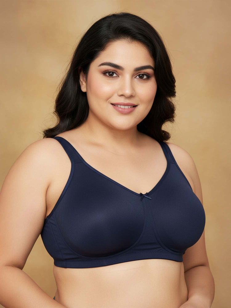 Zivame True Curve Single Layered Non Wired Full Coverage Super Support Bra - Navy-picture-27