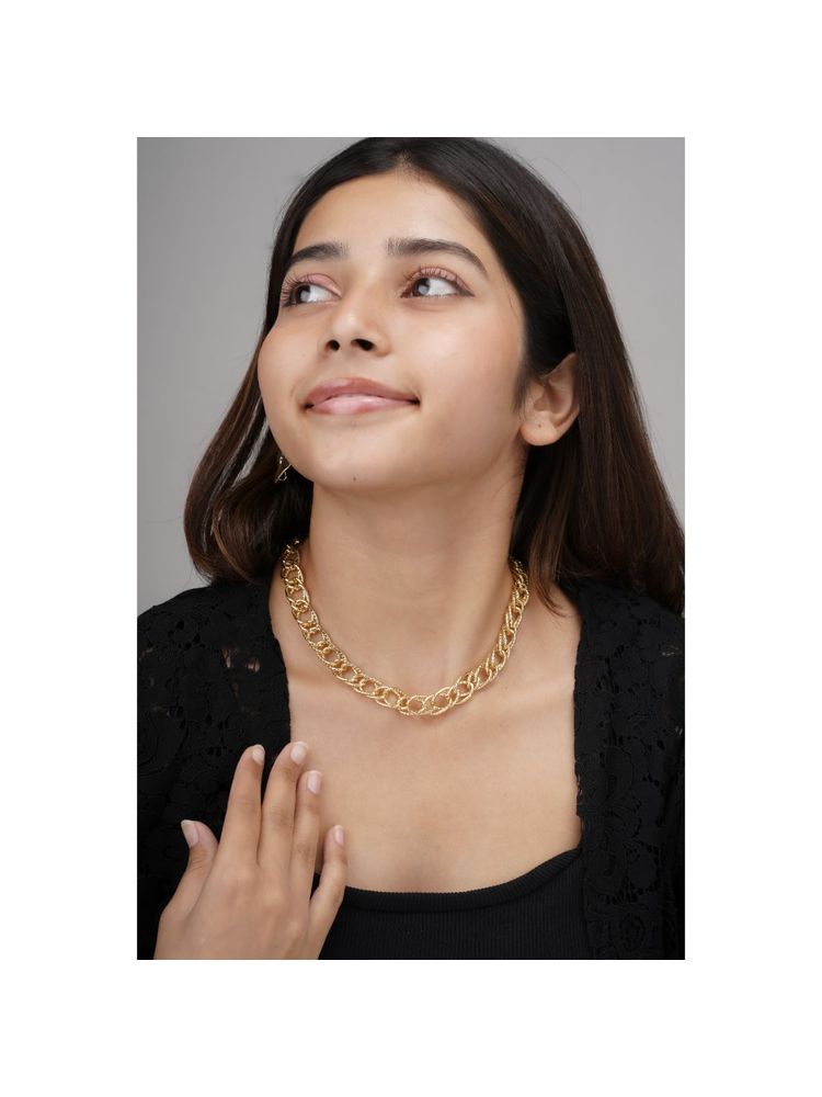 AARSEE OFFICIAL 22Kt Gold-Plated Infinite Grace Chain Necklace-image-1