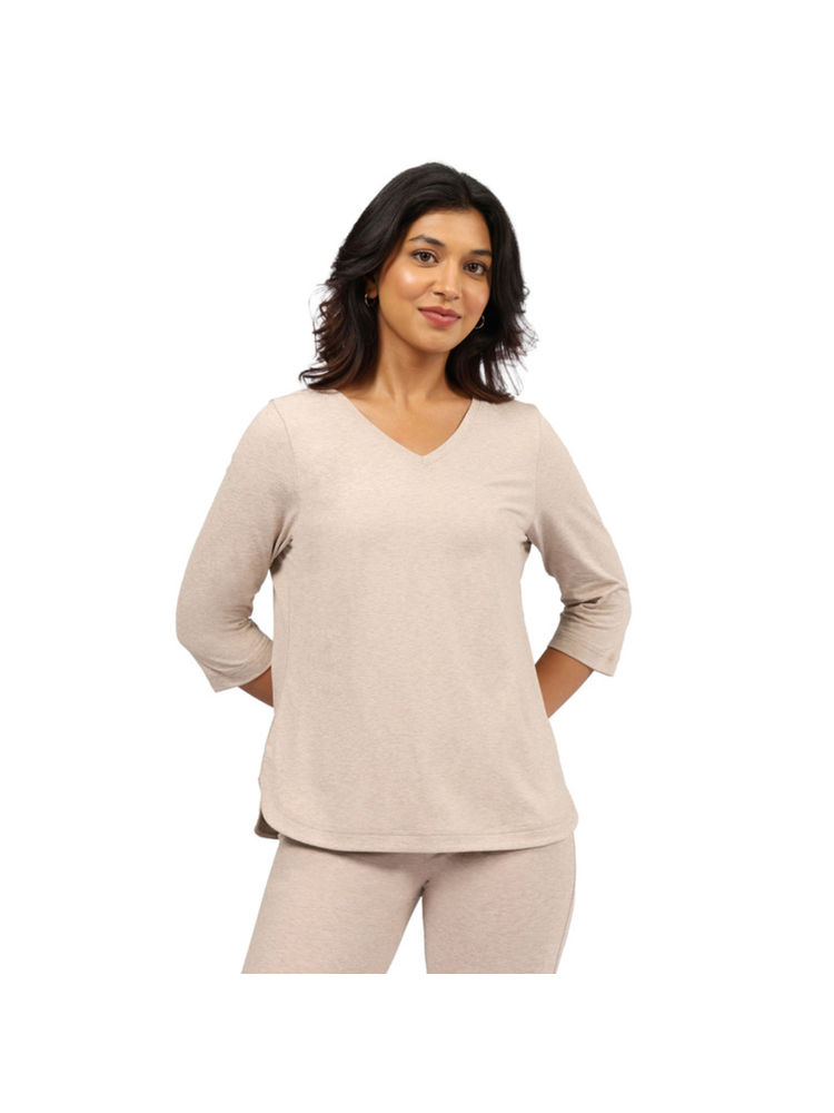 BlissClub Women Beige Airmelt Tm Apple Hem T-Shirt-picture-13