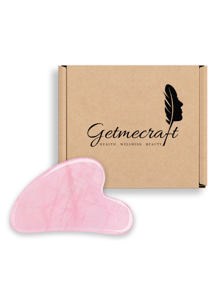 Getmecraft Rose Quartz Gua Sha Stone For Face, Neck And Under Eye
