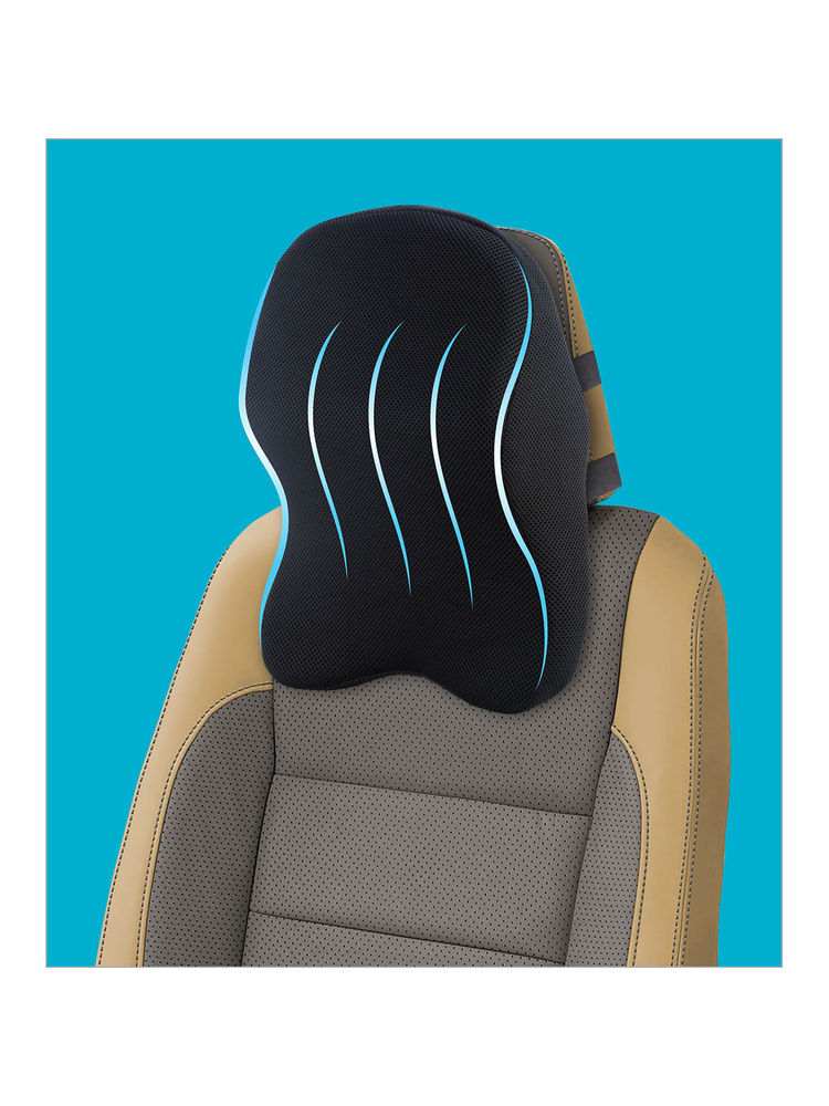 Travel Addition 3-In-1 Memory Foam Car Seat Head Rest Pillow Large - Black-image-43
