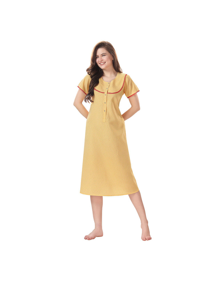 PIU Women's Premium Maternity Nighty Yellow-picture-18