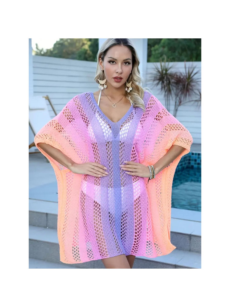 Addery Multi-Color Ombre Mesh Cover-Up-picture-46