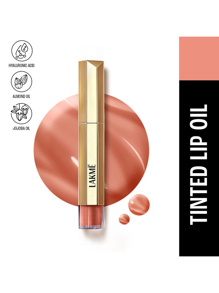 Lakme 9to5 Overtime Shine Hydrating Tinted Lip Gloss Oil with Hyaluronic Acid
