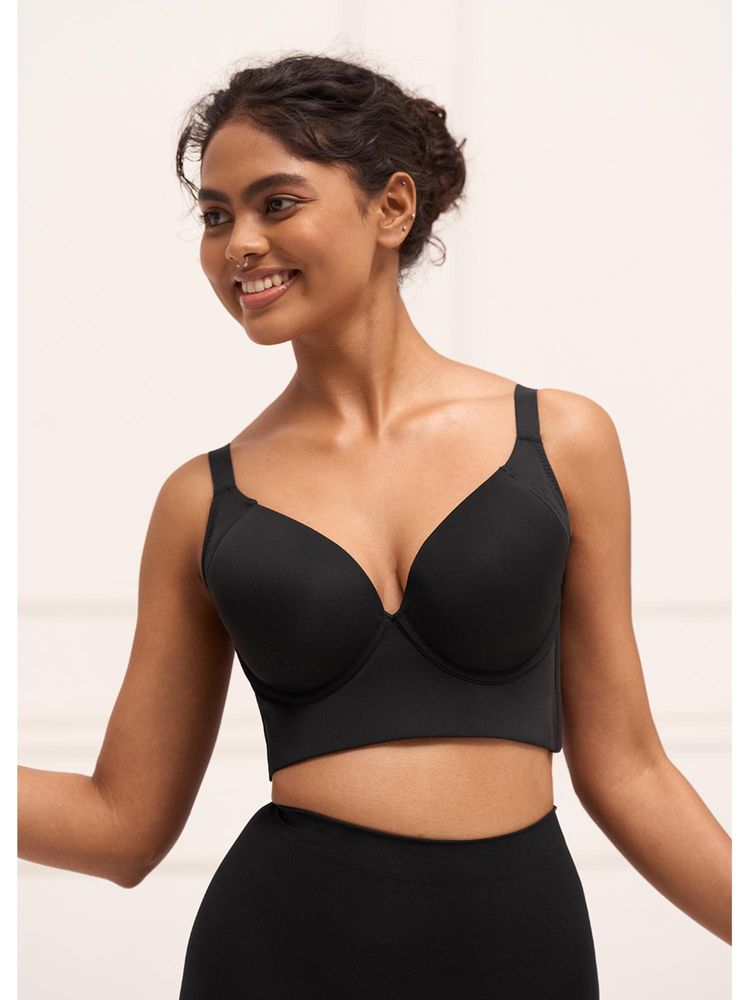 Underneat Women Padded Full Back Coverage Seamless Underwired Push Up Bra-image-18