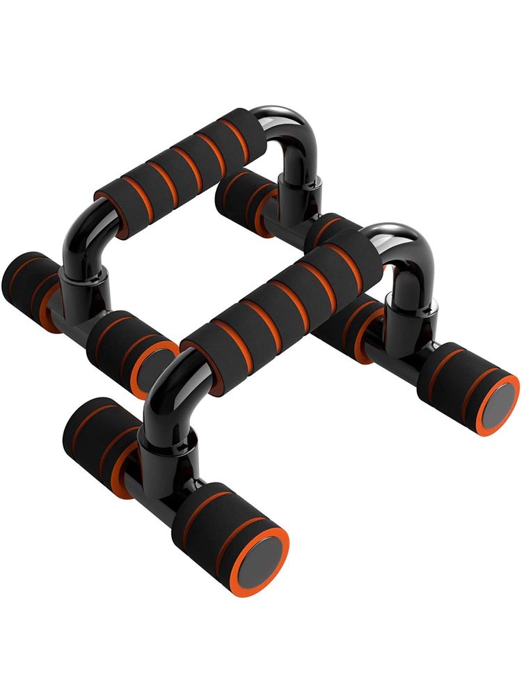 Strauss Moto Push up Bar, Pair (Black-Orange)