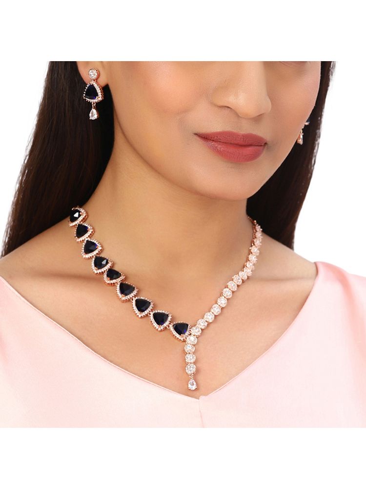 Voylla Rose Gold Brass Jewellery Sets-picture-25