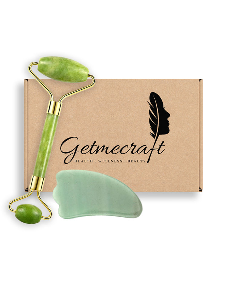 Getmecraft Jade Roller For Face Massager And Wing Shape Gua Sha Facial Massage Tool Set-image-38