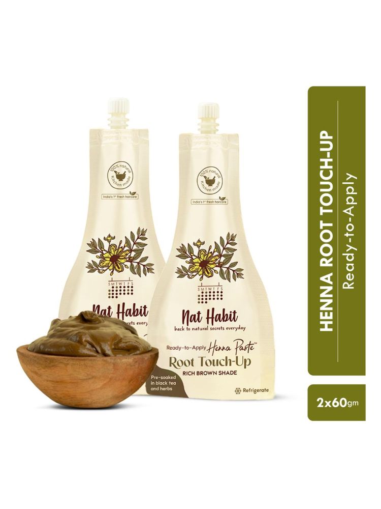 Nat Habit Henna Root Touch Up Paste - Rich Brown (Pack Of 2)