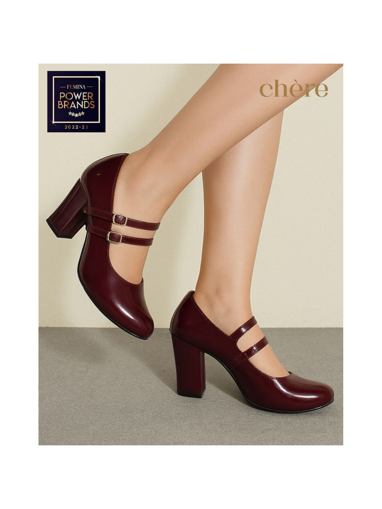 CHERE Womens Block Mary Jane Pumps Heels-picture-10