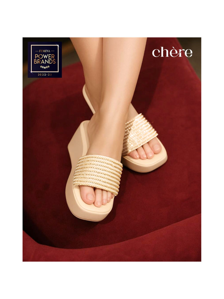 CHERE Golden Embellished Wedge Heels-picture-27