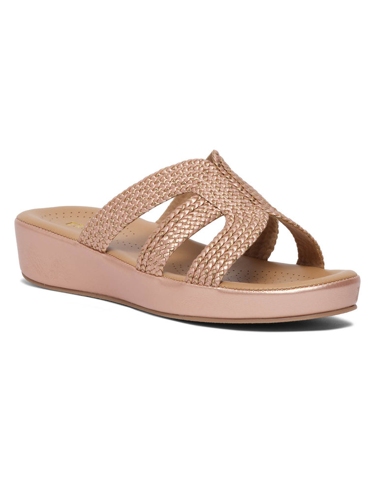 Eridani Ainaa Rose gold Slip Sandals-image-41