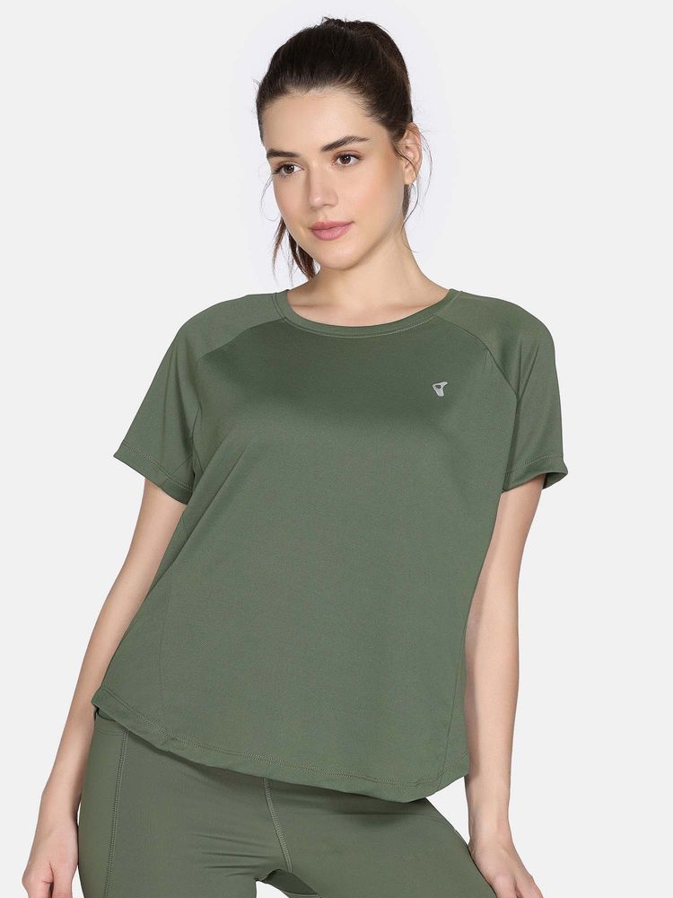 Zivame Olive Solid Relaxed T-Shirt-picture-25