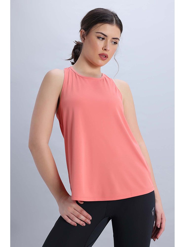 Zivame Peach Solid Relaxed Tank Top-picture-12
