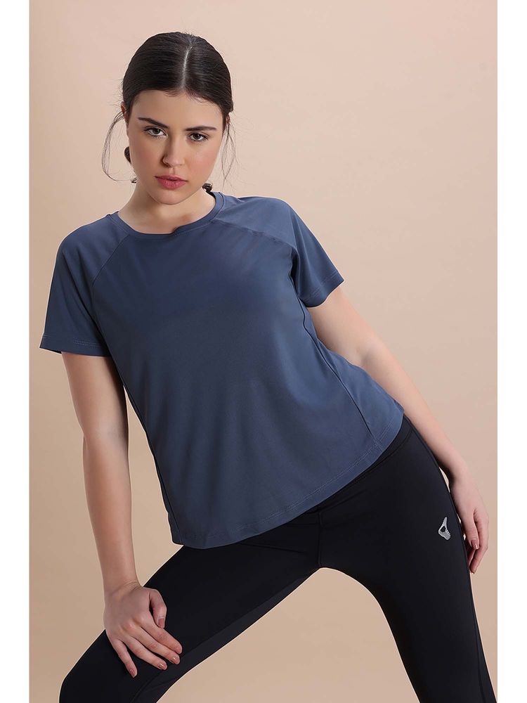 Zivame Blue Solid Relaxed T-Shirt-picture-10