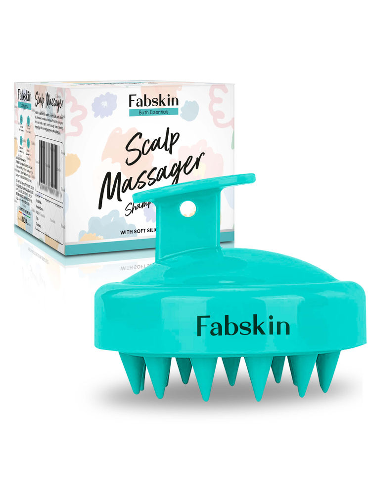 Fabskin Hair Scalp Massager & Shampoo Hair Brush Prevents Dandruff - Aqua Green-image-26