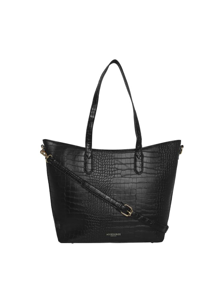 Accessorize London Women'S Faux Leather Black Daffodil Tote Bag-picture-20