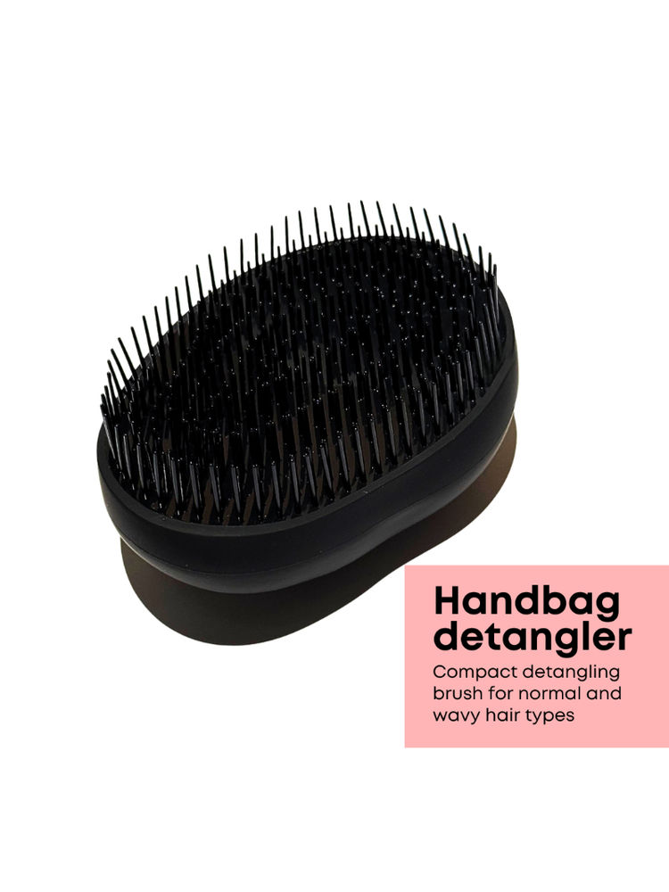 Alan Truman Handbag Detangler - Compact Detangling Brush for Normal & Wavy Hair - Black-picture-22