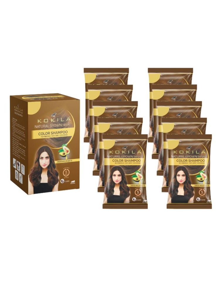 KOKILA Natural Brown Hair Color Shampoo - Pack of 10-picture-36