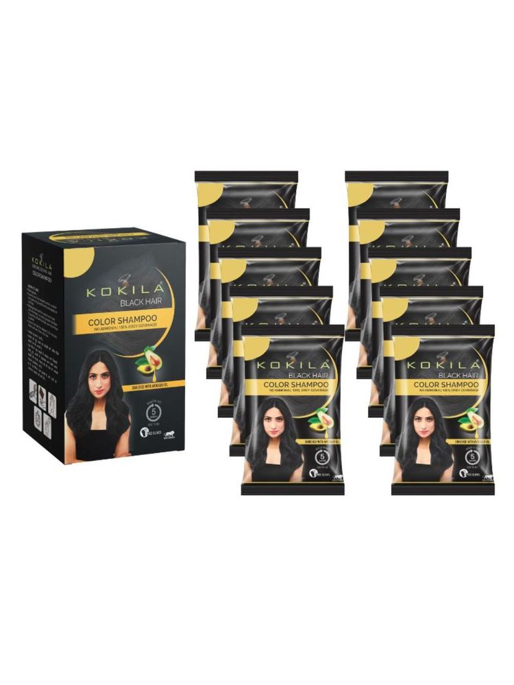 KOKILA Natural Black Hair Color Shampoo - Pack of 10-picture-32