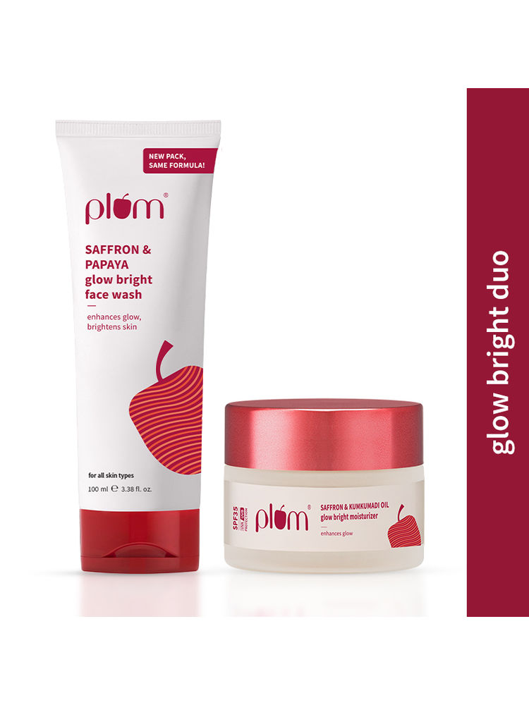Plum Saffron & Papaya Glow Bright Gel Face Wash and Moisturizer Combo-image-14