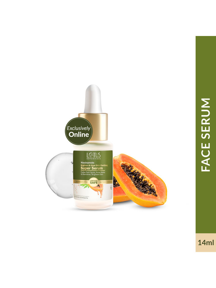 Lotus Botanicals Niacinamide & Papaya Brighten & Glow Skin Clarifying Super Serum
