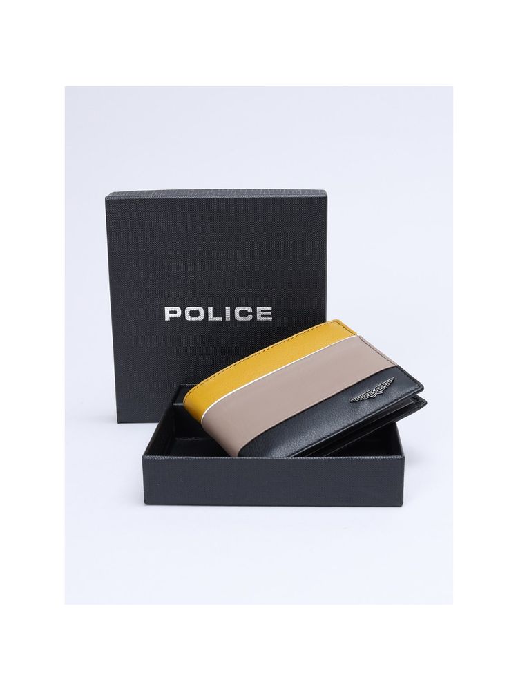Police Men Leather Colorblock Multi-Color Wallet-image-1
