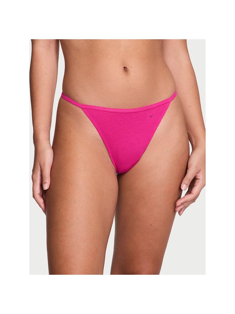 victoria's secret intimates Victoria's Secret Pink Stretch Cotton V-String Thong Panty-picture-22