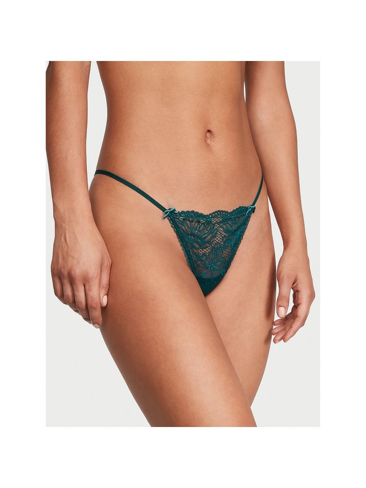 victoria's secret intimates Victoria's Secret Green Lace V-String Thong Panty-picture-20