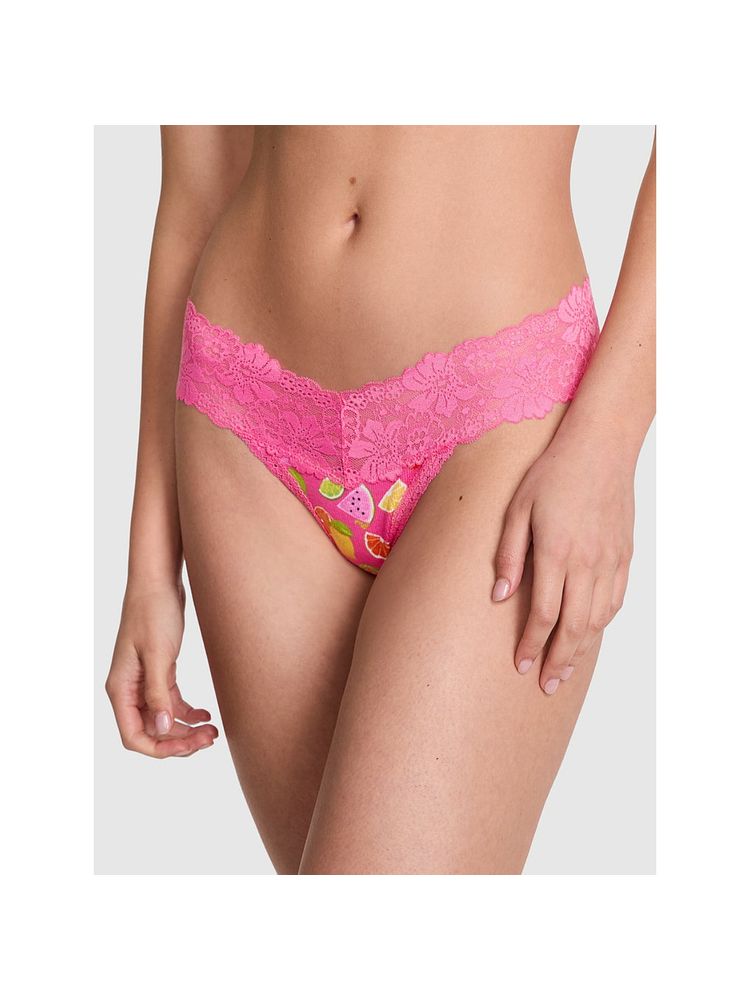 victoria's secret intimates Victoria's Secret Pink Wink Lace-Trim Thong Panty-picture-32