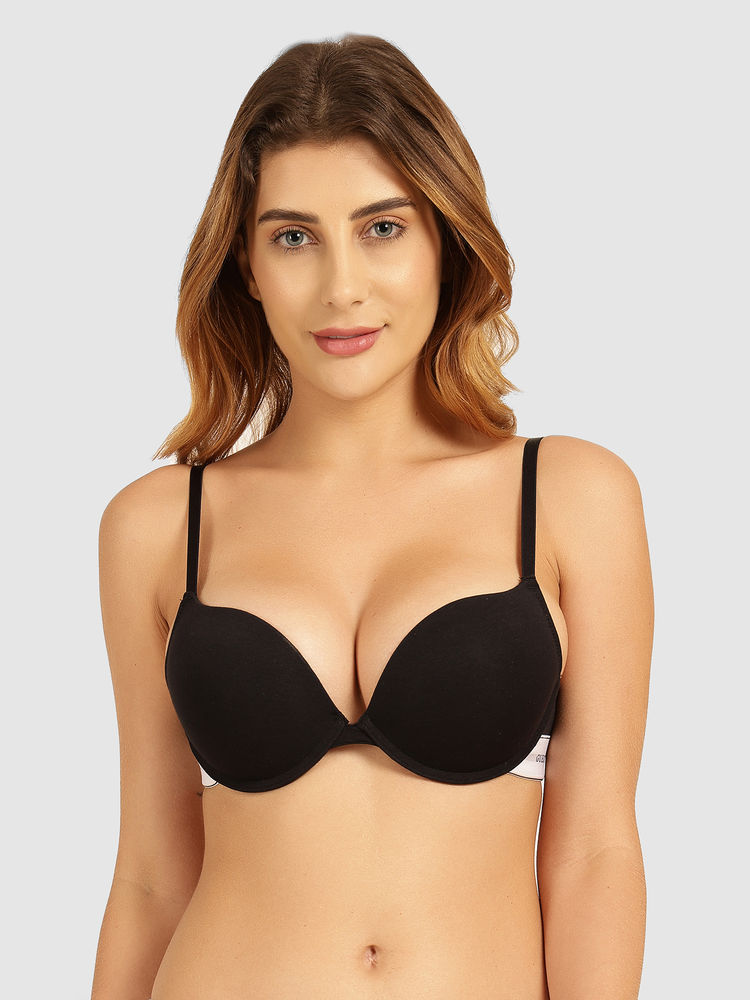 guess fashion Guess Black Cotton Carrie Push Up Bra-picture-10