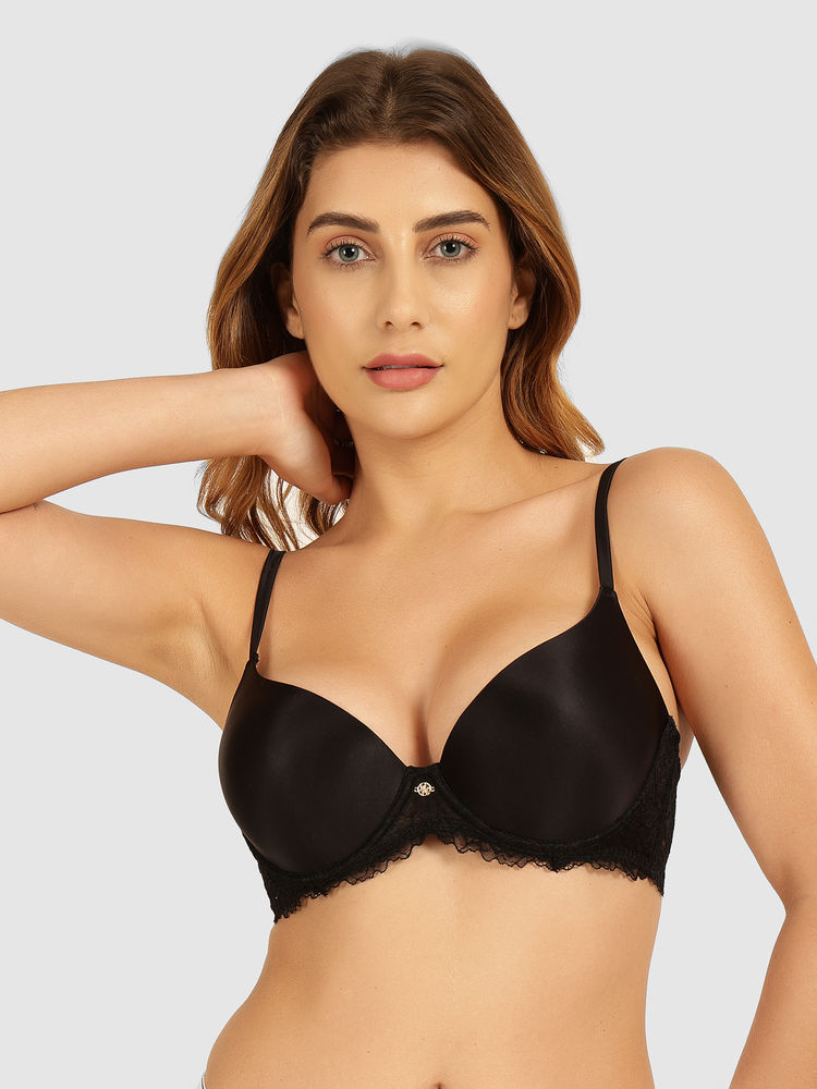 guess fashion Guess Black Polyamide Tiziana Balconette Bra-picture-18