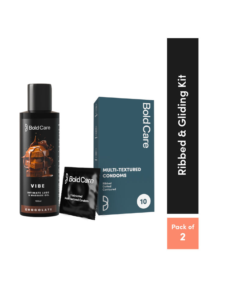 Bold Care Condom & Lube (Multi-textured Condoms + Chocolate Lubricant)