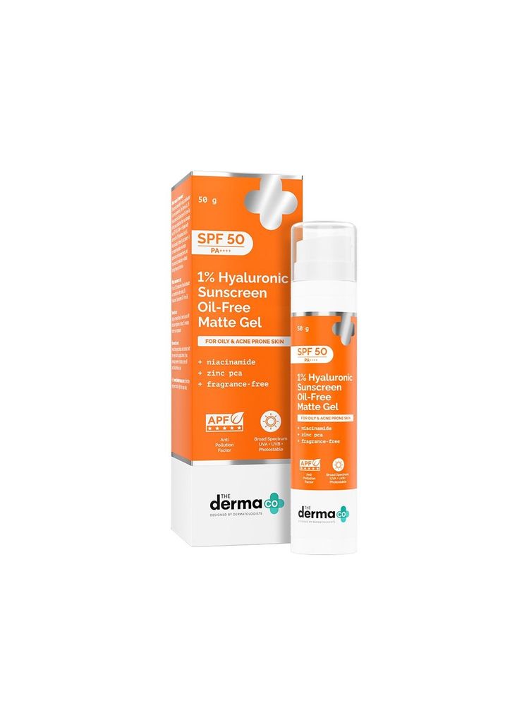 The Derma Co 1% Hyaluronic Sunscreen Oil-Free Gel With SPF 50 PA++++ For Oily In-Vivo tested