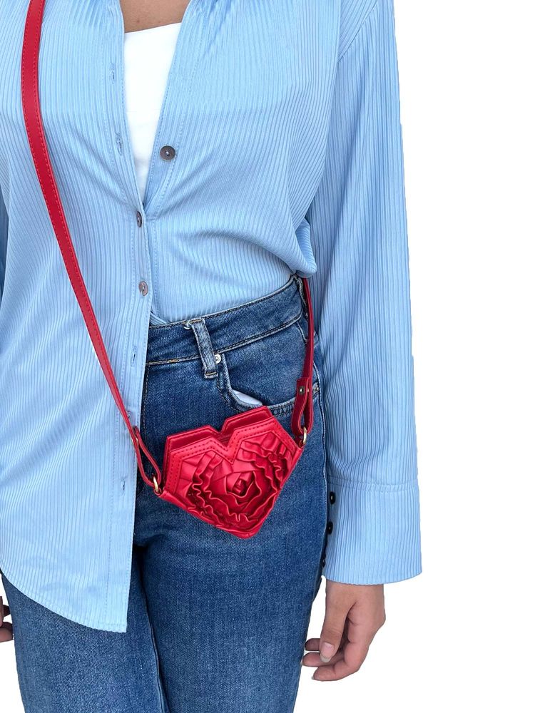 Tann Trim Womens Mini Heart Red Sling Bag-picture-19