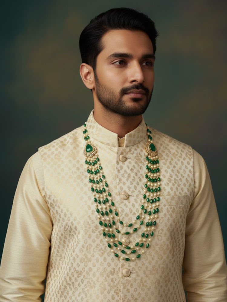 Treemoda Green Brass Stones Necklace-picture-8