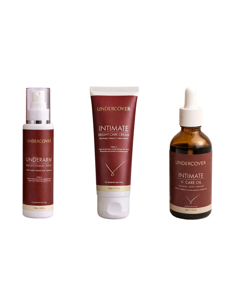 Undercover Intimate Bright Care Cream & Intimate V-Care Oil & Underarm Brightening Spray Combo-picture-3
