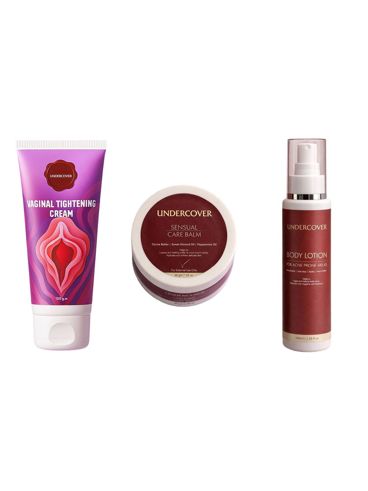 Undercover Vaginal Tightening Cream & Sensual Care Balm & Body Acne Lotion Combo-picture-9