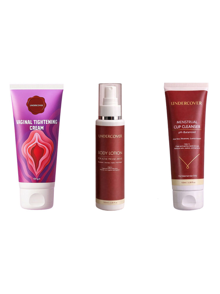 Undercover Vaginal Tightening Cream & Body Acne Lotion & Menstrual Cup Cleanser Combo-picture-21